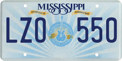 MS license plate LZO550