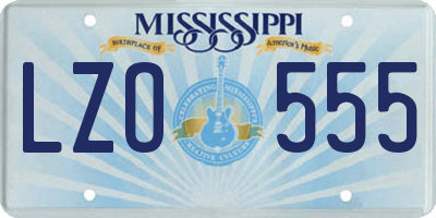MS license plate LZO555