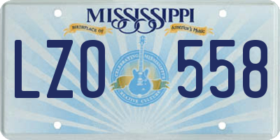 MS license plate LZO558