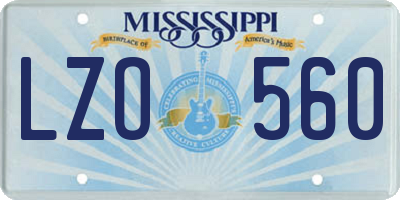 MS license plate LZO560