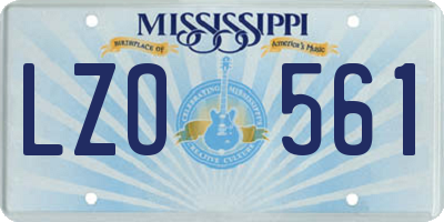 MS license plate LZO561