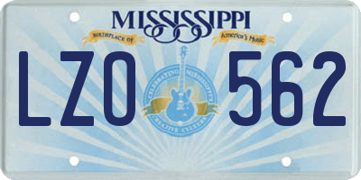 MS license plate LZO562