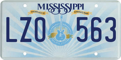 MS license plate LZO563