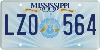 MS license plate LZO564