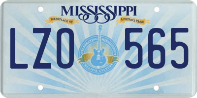 MS license plate LZO565