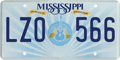 MS license plate LZO566