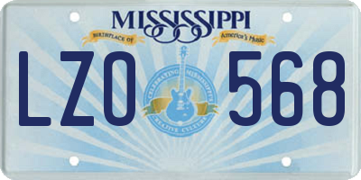 MS license plate LZO568