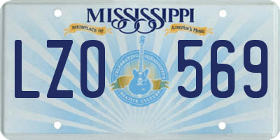 MS license plate LZO569