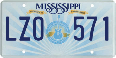 MS license plate LZO571