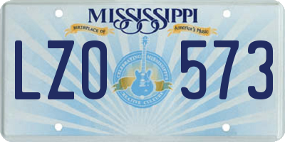 MS license plate LZO573