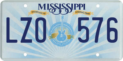 MS license plate LZO576