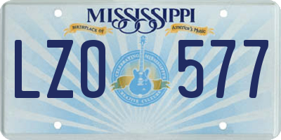 MS license plate LZO577