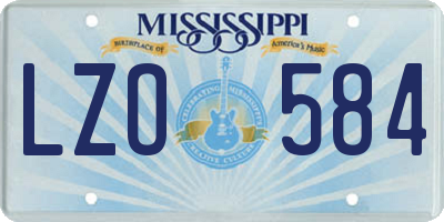 MS license plate LZO584