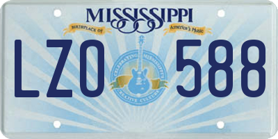 MS license plate LZO588