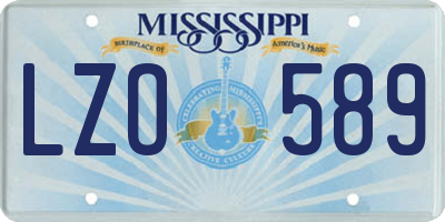 MS license plate LZO589