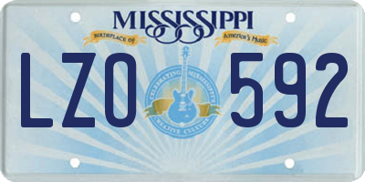 MS license plate LZO592