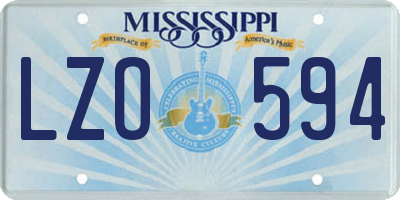 MS license plate LZO594