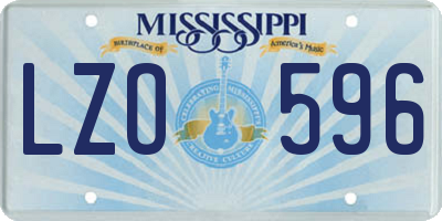 MS license plate LZO596