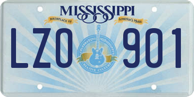 MS license plate LZO901