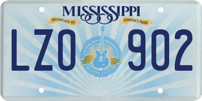 MS license plate LZO902