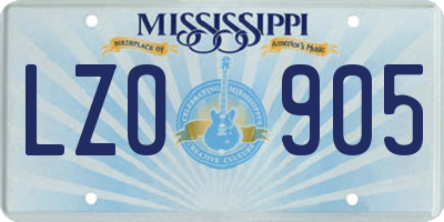 MS license plate LZO905