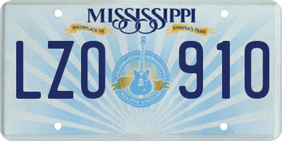 MS license plate LZO910
