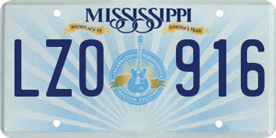 MS license plate LZO916