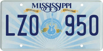 MS license plate LZO950