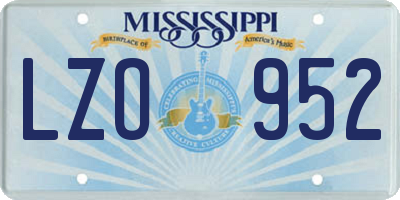 MS license plate LZO952