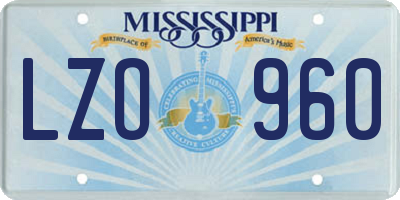 MS license plate LZO960