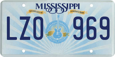 MS license plate LZO969