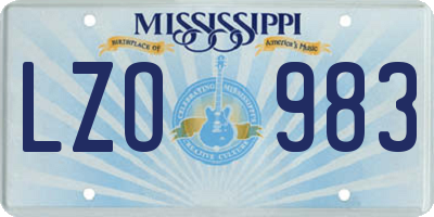 MS license plate LZO983