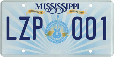 MS license plate LZP001