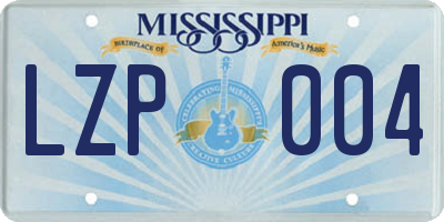MS license plate LZP004