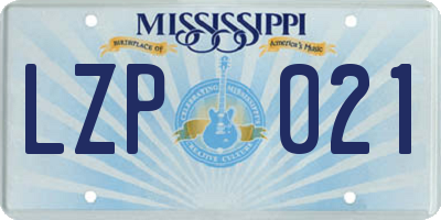 MS license plate LZP021