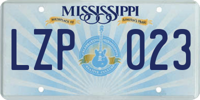 MS license plate LZP023