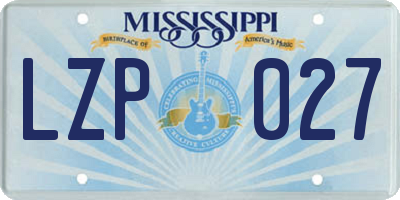 MS license plate LZP027