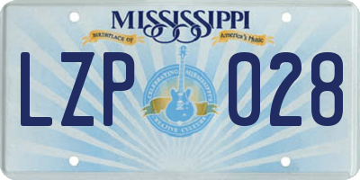 MS license plate LZP028