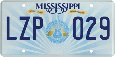 MS license plate LZP029