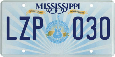 MS license plate LZP030