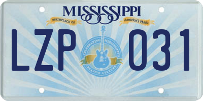 MS license plate LZP031