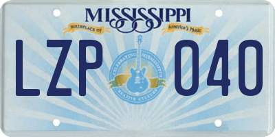 MS license plate LZP040
