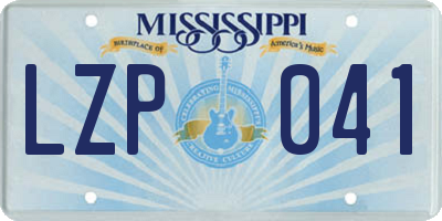 MS license plate LZP041