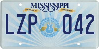 MS license plate LZP042