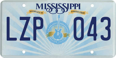MS license plate LZP043