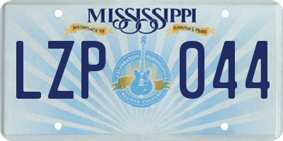 MS license plate LZP044