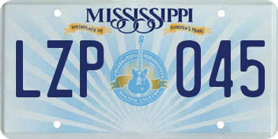 MS license plate LZP045
