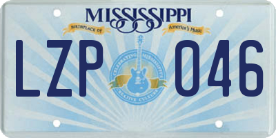 MS license plate LZP046