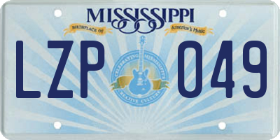 MS license plate LZP049