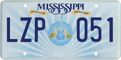 MS license plate LZP051
